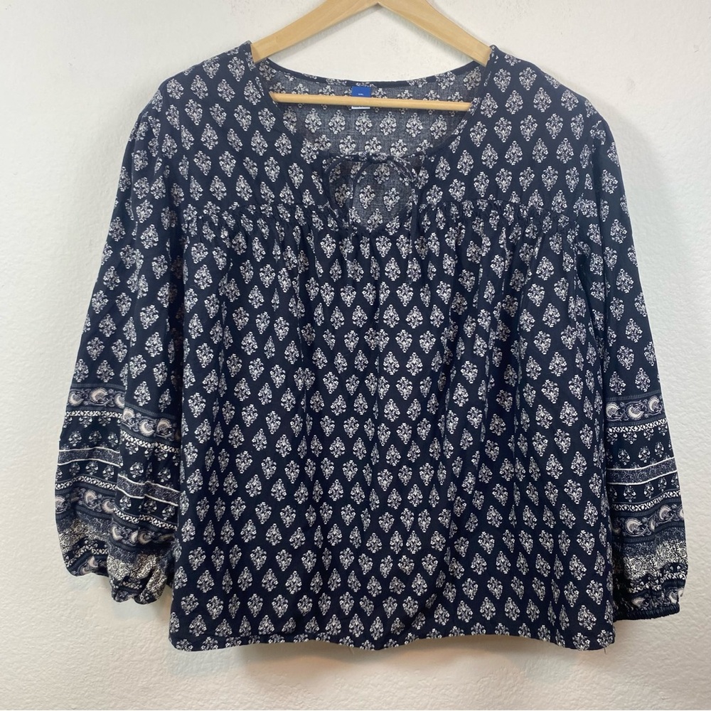 Old Navy Women’s 2XL Peasant Blouse Boho Floral Pattern